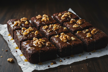 Honing-walnoot brownies met Letse Boekweit Honing