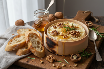 Gebakken camembert met walnoten en Kroatische Bos Honing