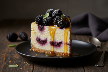 No-bake bramen-honingcheesecake met Spaanse Bramen Honing