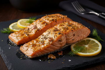 Honing-geroosterde zalm met Spaanse Berg Honing